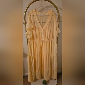 Ava & Viv Yellow Tiered Maxi Dress